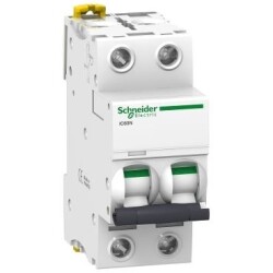 Schneider Electric A9F74202, 2 Amper, 2 Fazlı, C Tipi, Otomatik Sigorta, 6 kA, C2-2