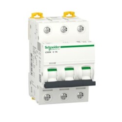 Schneider Electric A9F74301, 1 Amper, 3 Fazlı, C Tipi, Otomatik Sigorta, 6 kA, C1x3