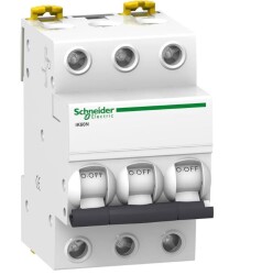 Schneider Electric A9F74363, 63 Amper, 3 Fazlı, C Tipi, Otomatik Sigorta, 6 kA, C63-3A