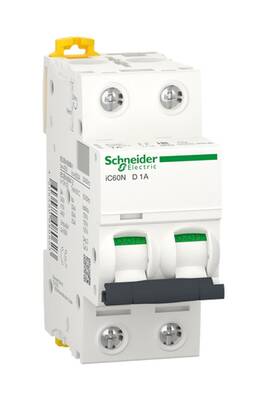 Schneider Electric A9F75201, iC60N - minyatür devre kesici - 2P - 1A - D eğrisi - 1