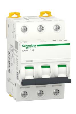 Schneider Electric A9F84301, 1 Amper, 3 Fazlı, C Tipi, Otomatik Sigorta, 10 kA, C1x3 - 1