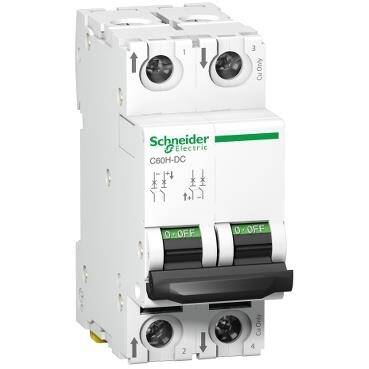 Schneider Electric A9N61521, 1 Amper, 2 Fazlı, C Tipi, DC Uygulamaları İçin Otomatik Sigorta, 6 kA, C1x2 - 1