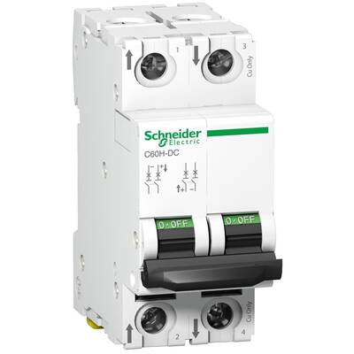 Schneider Electric A9N61528, 10 Amper, 2 Fazlı, C Tipi, DC Uygulamaları İçin Otomatik Sigorta, 6 kA, C10x2 - 1