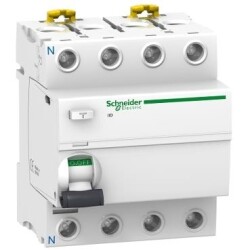 Schneider Electric A9R11491, 100 Amper, 30mA, AC Tip, Trifaze, Kaçak Akım Koruma Rölesi, 4 Kutuplu (3 Faz+Nötr)