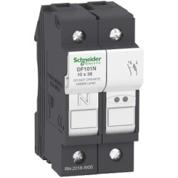 Schneider Electric DF101N, 32 Amper, Kartuş Sigorta Yuvası, 1Faz+N, 10x38mm - Schneider