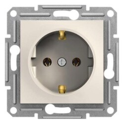 Schneider Electric EPH2970123, Asfora – Topraklı Priz, 16A – Krem