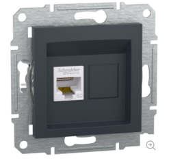 Schneider Electric EPH430017102, Asfora – Tekli RJ45 Boş Data Prizi – Antrasit