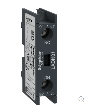 Schneider Electric LA1DN01, Yardımcı kontak bloğu, TeSys Deca, 1NK, önden montaj, vidalı bağlantı terminalleri - 1