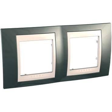 Schneider Electric MGU6.004.524, Unica Plus - Çerçeve - 2li - Şampanya/Fildişi - 1