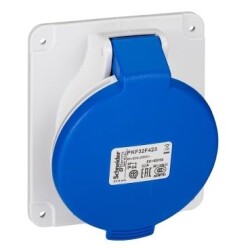 Schneider Electric PKF32F423, Eğik Makina Prizi, 3x32 Amper, Monofaze, 2P+T, IP44, Vidalı Bağlantı - Schneider