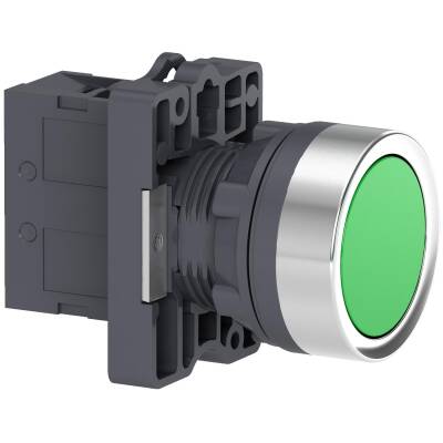Schneider Electric XA2EA31,Yuvarlak yeşil yaylı buton - yay dönüşlü - 1NA - 1