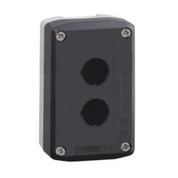 Schneider Electric XALD02, açık gri tabanlı koyu gri boş muhafaza kapağı - 2 kesim - Schneider