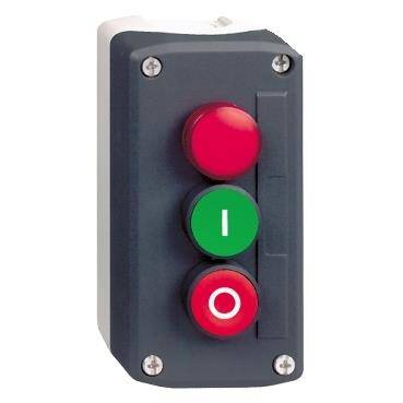 Schneider Electric XALD363M, koyu gri istasyon - yeşil sıva altı/krmz sıva altı bas düğ 22 ve krmz pilot ışğ - 1