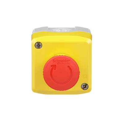 Schneider Electric XALK178, sarı istasyon - 1 kırmızı mantar kafa buton  serbest bırakılan 1NK - 1