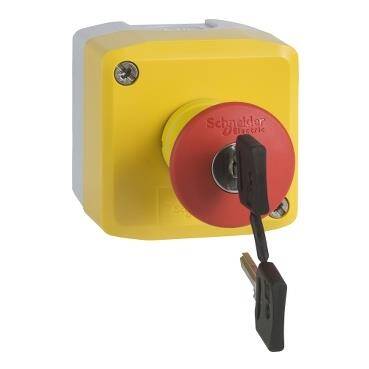 Schneider Electric XALK188E, sarı istasyon - 1 kırmızı mantar başlık basm düğ anahtarla bırakılan 1NA-1NK - 1