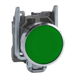 Schneider Electric XB4BA31, Yeşil Kumanda Start Butonu, 1NA, Yaylı Tip, 22mm, Metal Gövdeli