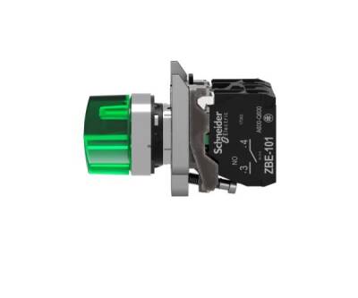 Schneider Electric XB4BK123M5, yeşil eksiksiz ışıklı mandal buton 22 2 konumlu sabit 1NA 1NK 230V - 1