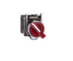 Schneider Electric XB4BK124B5, kırmızı eksiksiz ışıklı mandal buton 22 2 konumlu sabit 1NA-1NK 24V