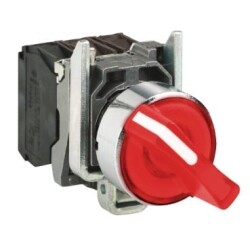 Schneider Electric XB4BK124M5, kırmızı eksiksiz ışıklı mandal buton 22 2 konumlu sabit 1NA+1NK 230V