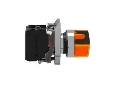 Schneider Electric XB4BK135M5, turuncu eksiksiz ışıklı mandal buton 22 3 konumlu sabit 1NA-1NK 230V - 1