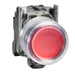 Schneider Electric XB4BP42, Kırmızı Kılıflı Stop Butonu, 1NK, Yaylı Tip, 22mm, Metal Gövdeli