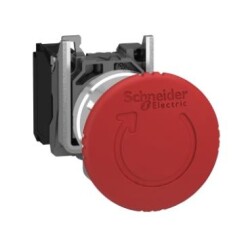 Schneider Electric XB4BS8442, Acil Stop Butonu, 1NK, Çevir-Çek Tip, 22mm, Metal Gövdeli