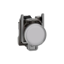 Schneider Electric XB4BVB1, 24V entegre LED'li beyaz eksiksiz pilot ışığı Ø22 düz lens