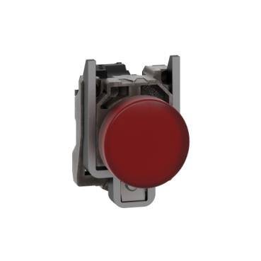Schneider Electric XB4BVM4, 230...240V entegre LED'li kırmızı eksiksiz pilot ışığı 22 düz lens - 1