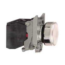 Schneider Electric XB4BW3165, beyaz sıva altı eksiksiz ışıklı Buton 22 yaylı dönüş 1NA-1NK 250V