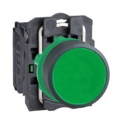 Schneider Electric XB5AA31, Yeşil Kumanda Start Butonu, 1NA, Yaylı Tip, 22mm, Plastik Gövdeli