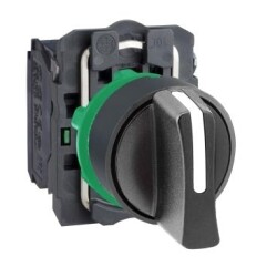 Schneider Electric XB5AD33, Siyah Mandal Buton, 2NA, 2-0-1 Aç-Kapa, 22mm, Plastik Gövdeli - Schneider