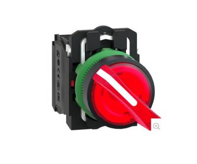 Schneider Electric XB5AK124M5, kırmızı eksiksiz ışıklı mandal buton 22 2 konumlu sabit 1NA-1NK 230V - 1