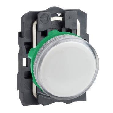 Schneider Electric XB5AV61, 250V BA9s ampul için beyaz eksiksiz pilot ışığı düz lens - 1