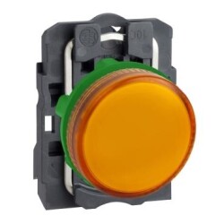 Schneider Electric XB5AV65, 250V BA9s ampul için turuncu eksiksiz pilot ışığı 22 düz lens