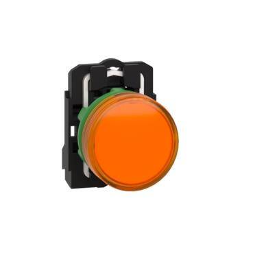 Schneider Electric XB5AVM5, 230...240V entegre LED'li turuncu eksiksiz pilot ışığı Ø22 düz lens - 1