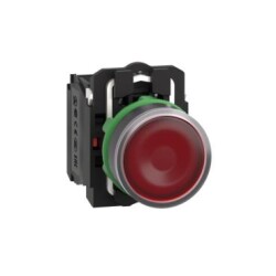 Schneider Electric XB5AW34M5, kırmızı sıva altı eksiksiz ışıklı Buton  yaylı dönüş 1NA-1NK 220...240V