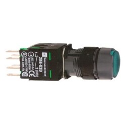 Schneider Electric XB6AF3B1B, yeşil sıva altı eksiksiz Buton Ø16 mandallama 1NA 12...24V