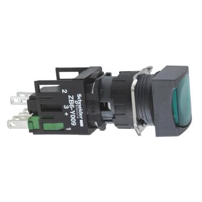 Schneider Electric XB6CF3B1B ,yeşil kare sıva altı eksiksiz Buton 16 mandallama 1NA 12...24V - 1