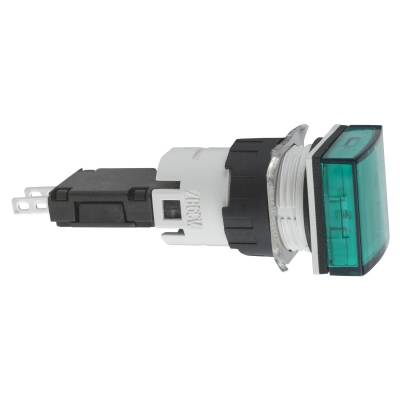 Schneider Electric XB6CV3BB, 12...24V entegre LED'li kare yeşil eksiksiz pilot ışığı - 1