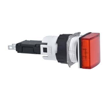 Schneider Electric XB6CV4BB, 12...24V entegre LED'li kare kırmızı eksiksiz pilot ışığı  - 1