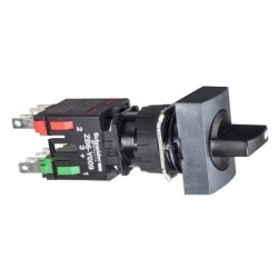 Schneider Electric XB6DD235B, siyah eksiksiz dikdörtgen mandal buton Ø16 3 konumlu sabit 1NA+1NK
