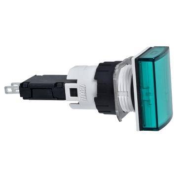 Schneider Electric XB6DV3BB, 12...24V entegre LED'li dikdörtgen yeşil eksiksiz pilot ışığı - 1