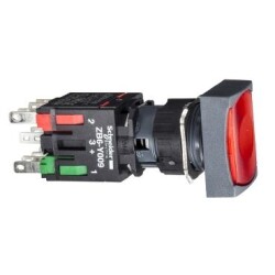 Schneider Electric XB6DW4B2B, kırmızı dikdörtg sıva altı eksiksiz ışıklı basm düğ Ø16 yaylı dönüş 1NK 12...24V