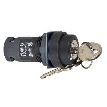 Schneider Electric XB7EG33P, anahtar selekt anaht - Ø 22 - anahtar kilidi - 3 konum - 2 NA - Ronis 455 merkez - 1