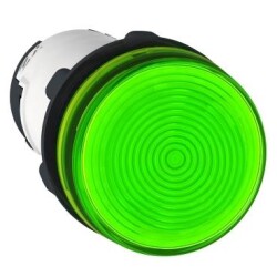 Schneider Electric XB7EV63P, yuvarlak pilot ışığı Ø 22 - yeşil - BA 9s taban - <= 250 V - vida kelepç terminl
