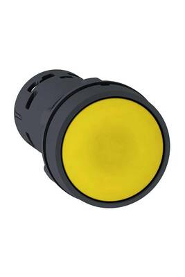 Schneider Electric XB7NA85, Harmony XB7, Yekpare basmalı düğme, plastik, sarı, Ø22, yaylı dönüş, işaretsiz, 1 NA + 1 NK - 1