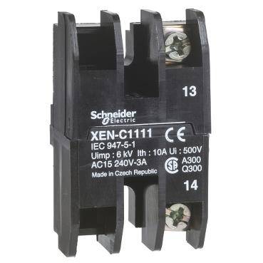 Schneider Electric XENC1111, yaylı dönüş kontak bloğu - 1 NA - ön montaj, 30 veya 40 mm merkez - 1