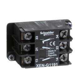 Schneider Electric XENG1191, yaylı dönüş kontak bloğu - 1 NK + 2 NA - ön montaj