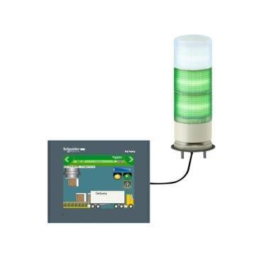Schneider Electric XVGU3SWV, USB configurable monolithic tower light, Harmony XVGU, Multi color Programmable lights -60 mm, steady/flashing LED buzzer - 1