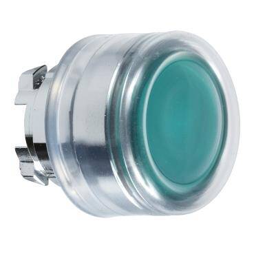 Schneider Electric ZB4BW533, entegre LED için yeşil sıva altı ışıklı basmalı düğme başlığı  yaylı dönüş - 1